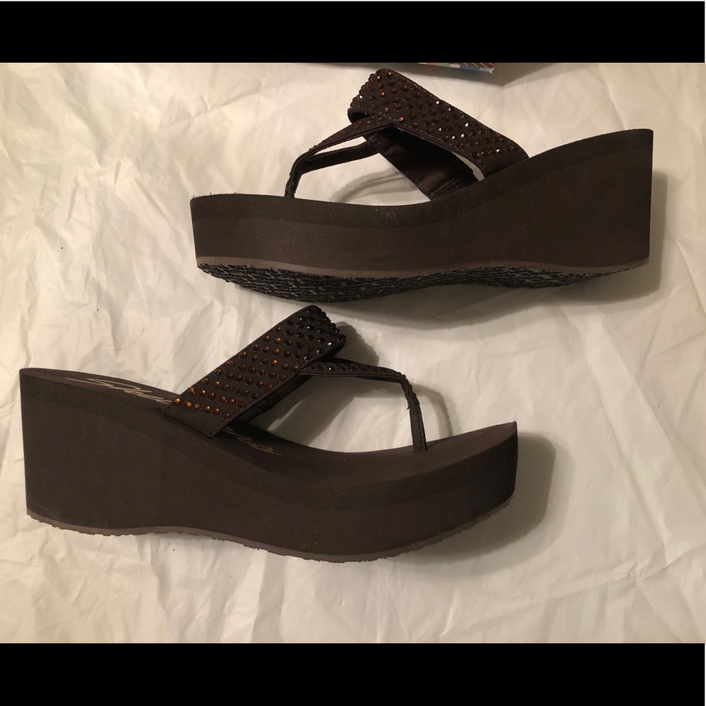 BrandNew Skechers Pin Up Cali Wedge Bling Sandals - Picture 16 of 16